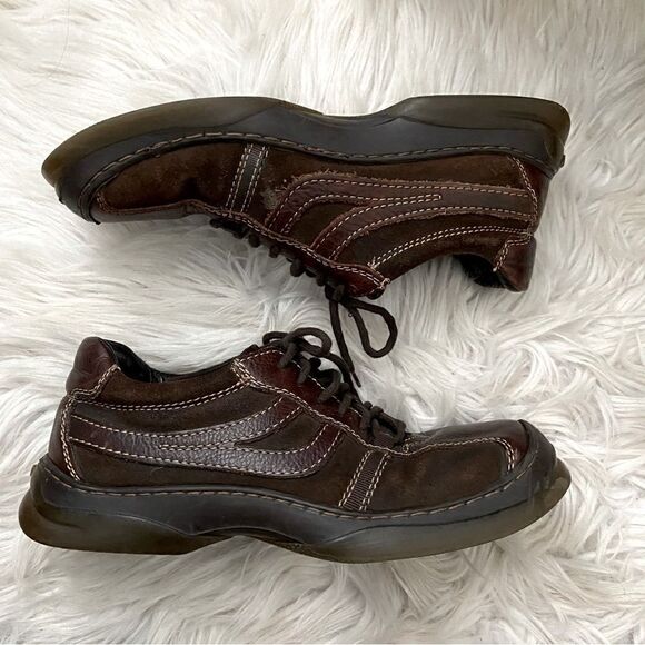Steve Madden Brown Lapis Lace-up Y2K Leather & Suede Oxford Sneakers Academia - Picture 9 of 12